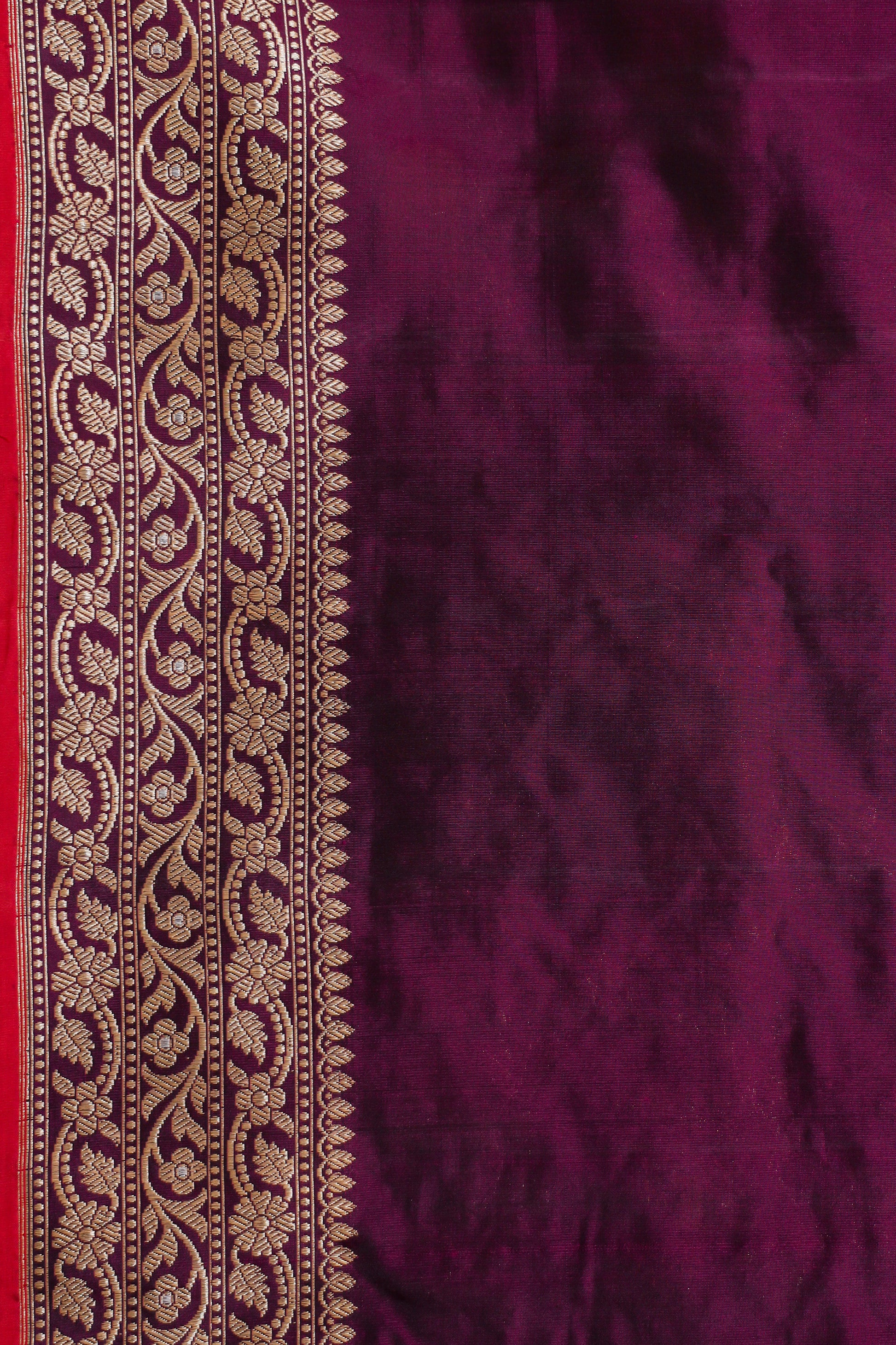 Purple Katan Pure Silk Kadwa Saree