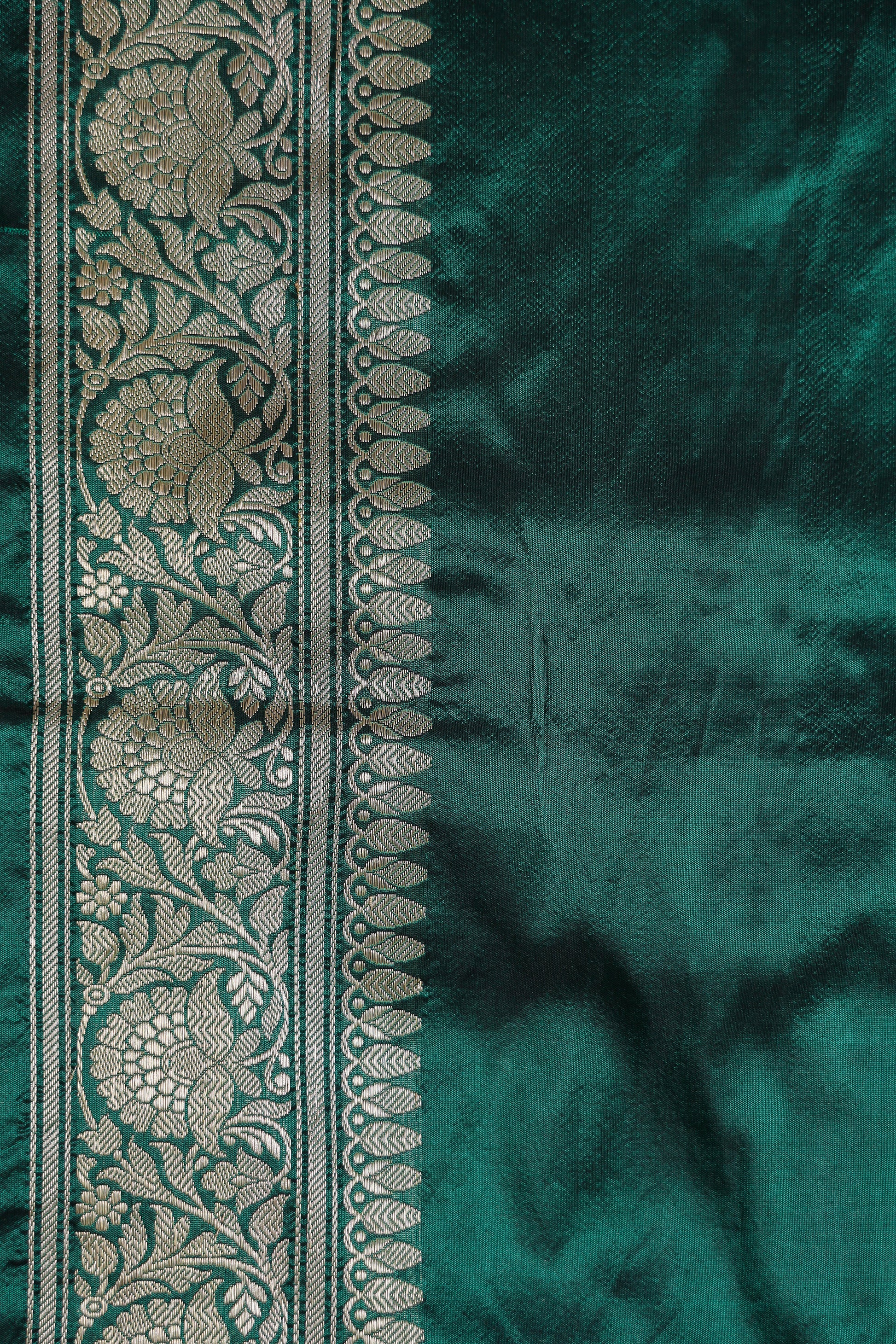 Green Katan Pure Silk Kadwa Saree