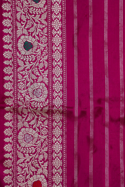 Magenta Katan Pure Silk Kadwa Saree - Panaya 