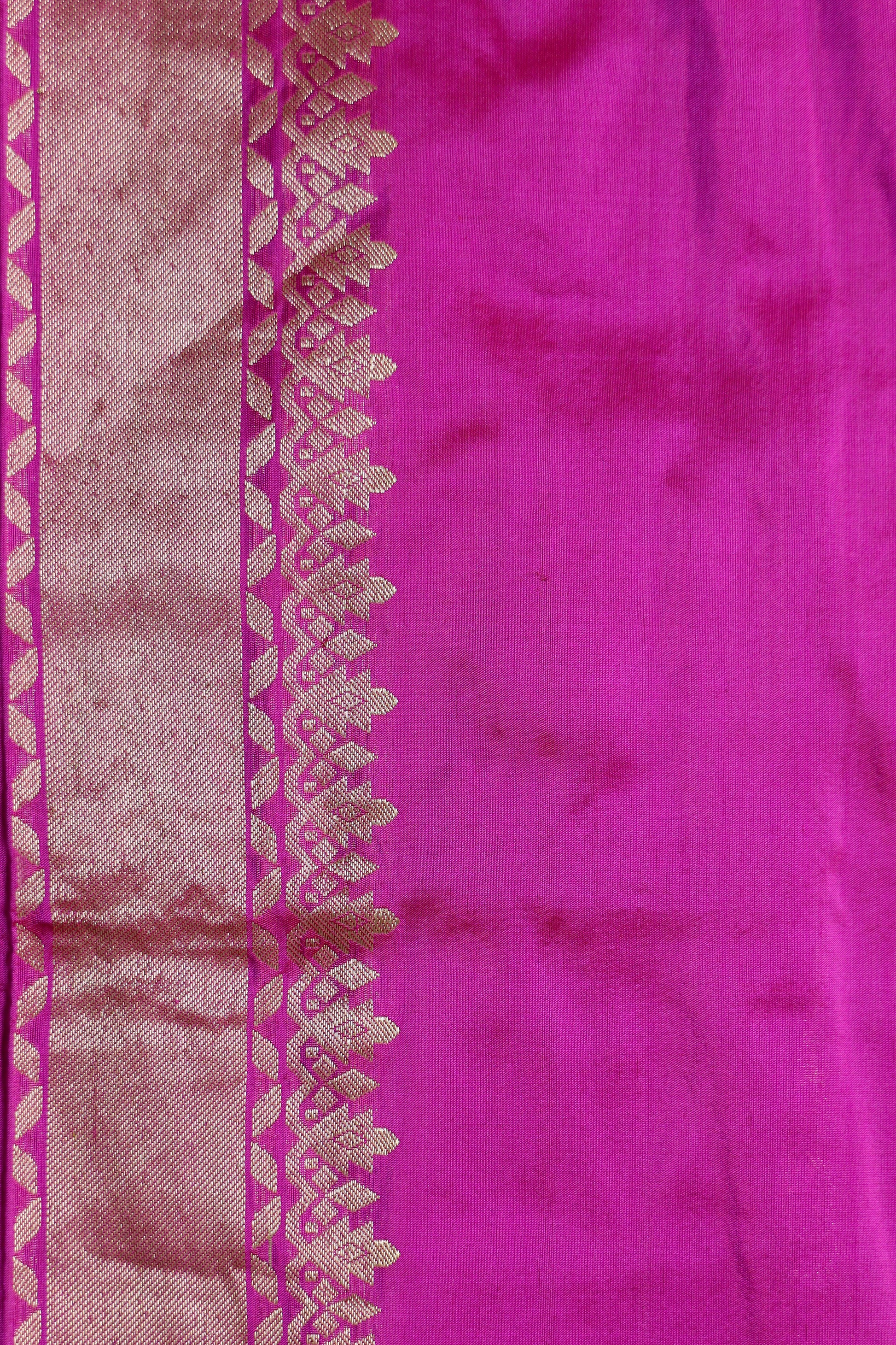 Rani Pink Katan Pure Silk Kadwa Saree