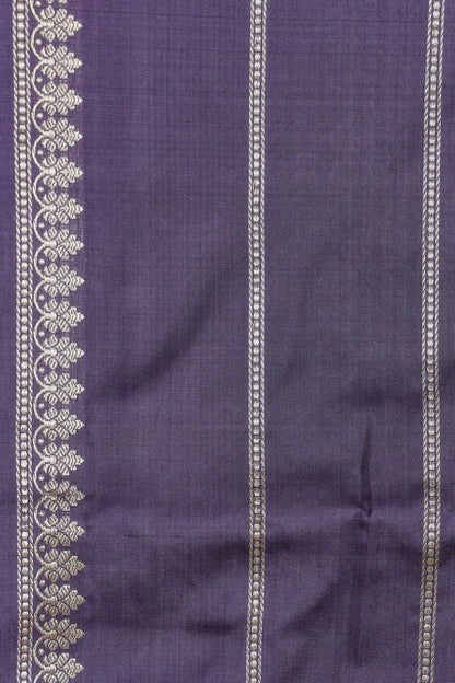 Grey Katan Pure Silk Kadwa Saree - Panaya 
