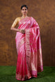 Pink Handwoven Kadwa Katan Silk Saree