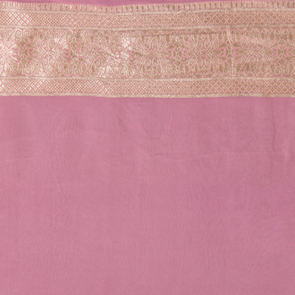Baby Pink Georgette Khaddi Pure Silk Saree - Panaya 