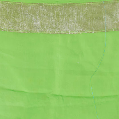 Light Green Georgette Khaddi Pure Silk Saree - Panaya 