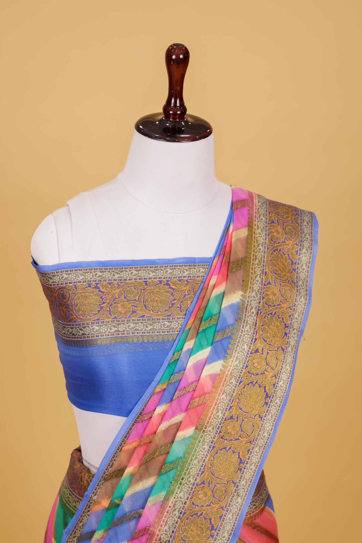 Blue Chiffon Pure Silk Cutwork Saree