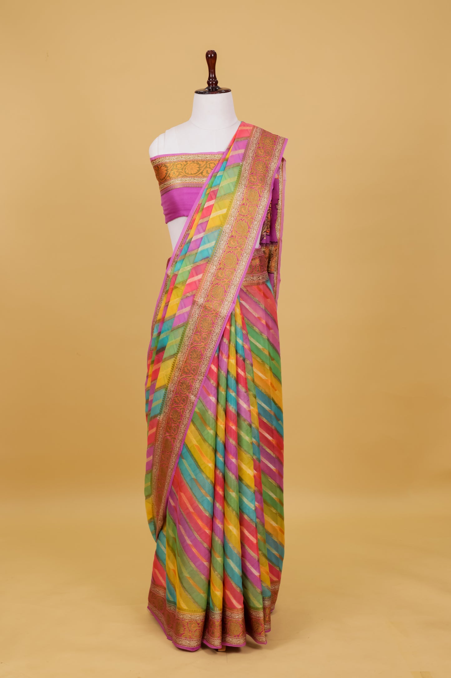 Lavendar Chiffon Pure Silk Cutwork Saree