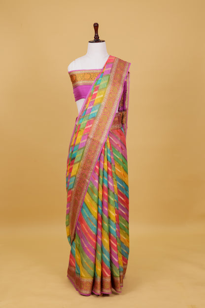 Lavendar Chiffon Pure Silk Cutwork Saree