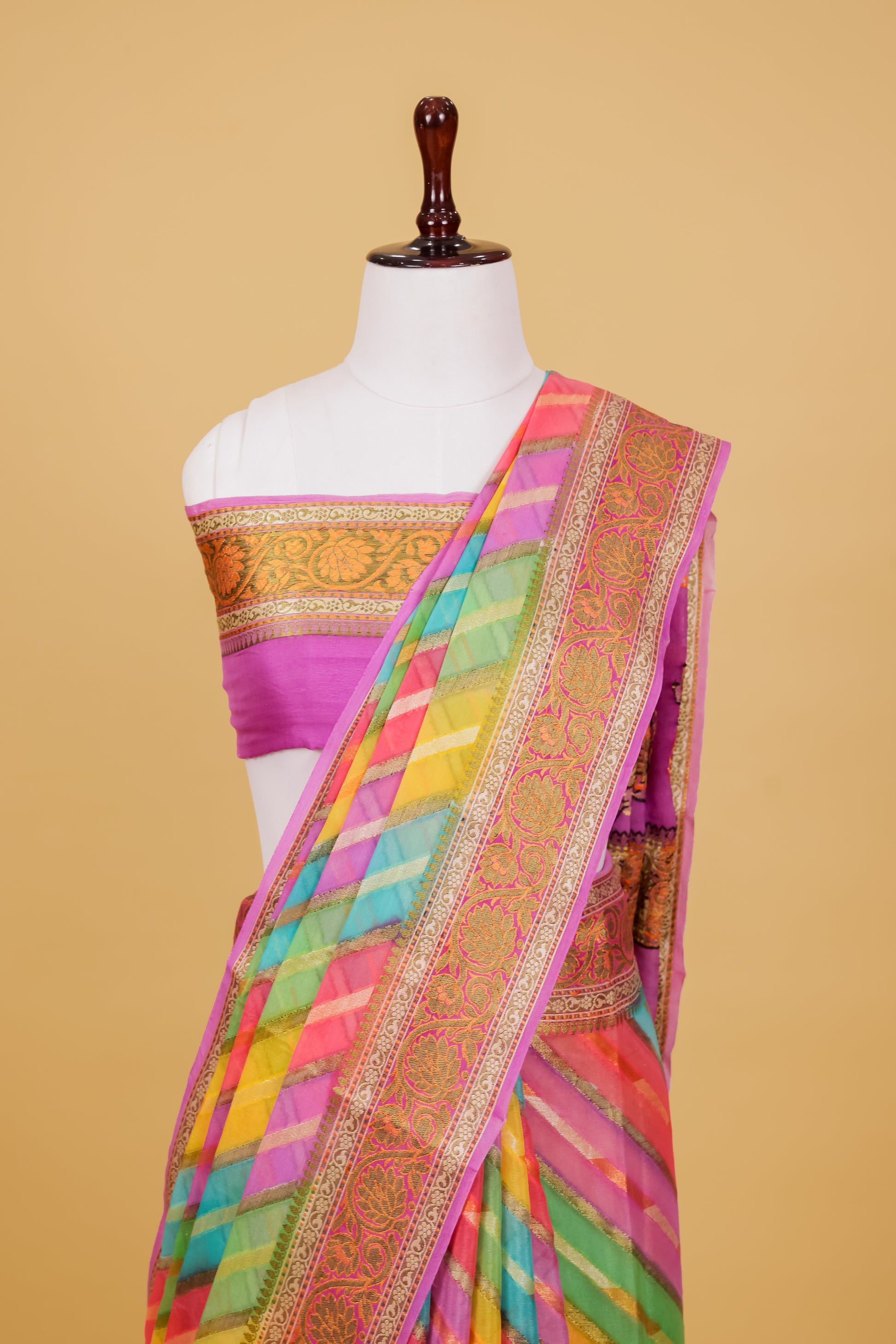 Lavendar Chiffon Pure Silk Cutwork Saree