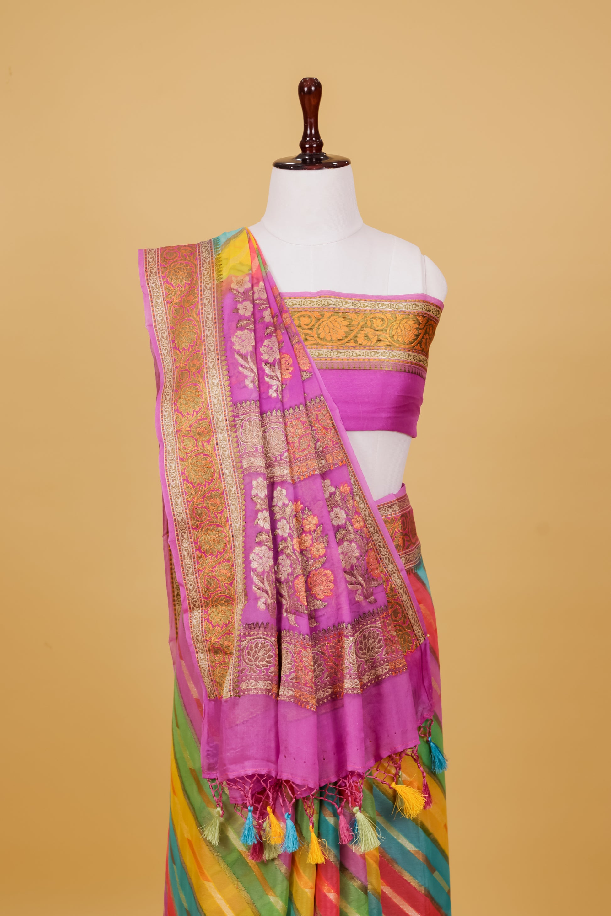 Lavendar Chiffon Pure Silk Cutwork Saree