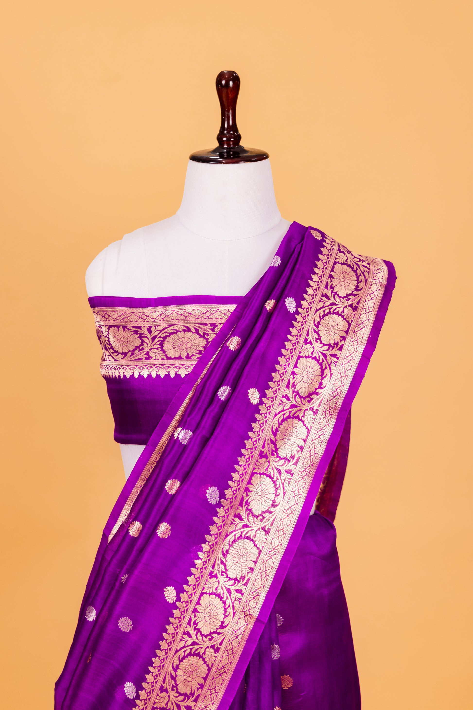 Magenta Katan Pure Silk Kadhwa Saree