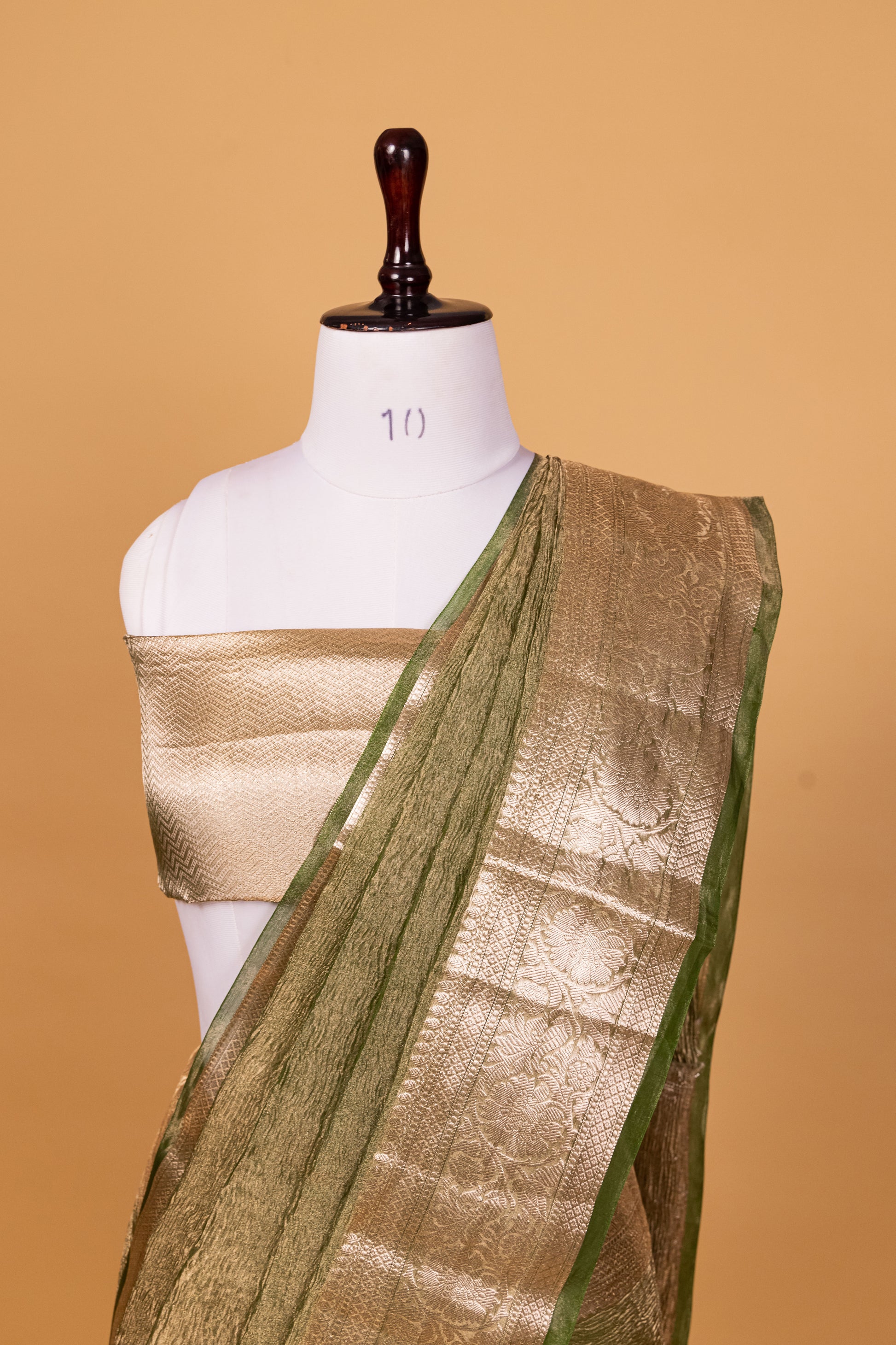 Green Tissue Pure Silk Dyed Saree