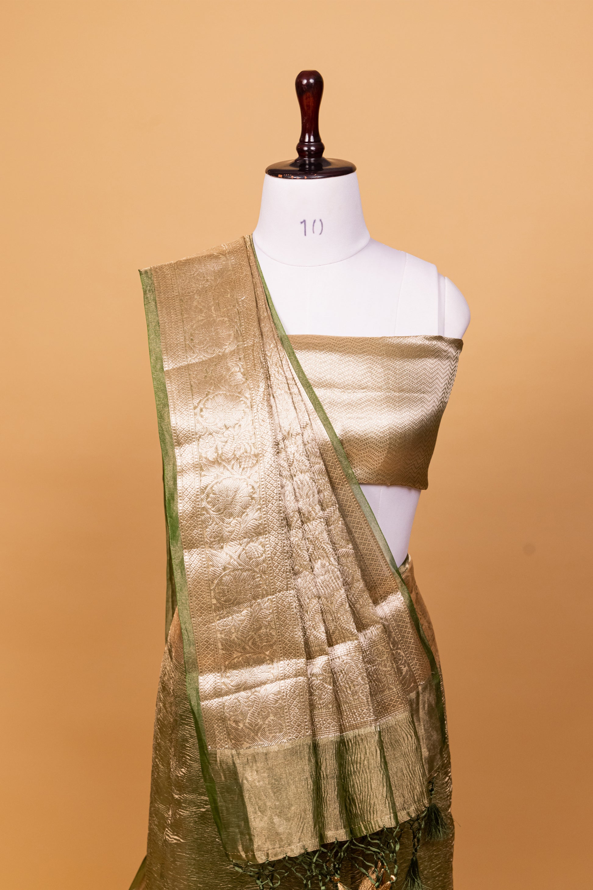 Green Tissue Pure Silk Dyed Saree