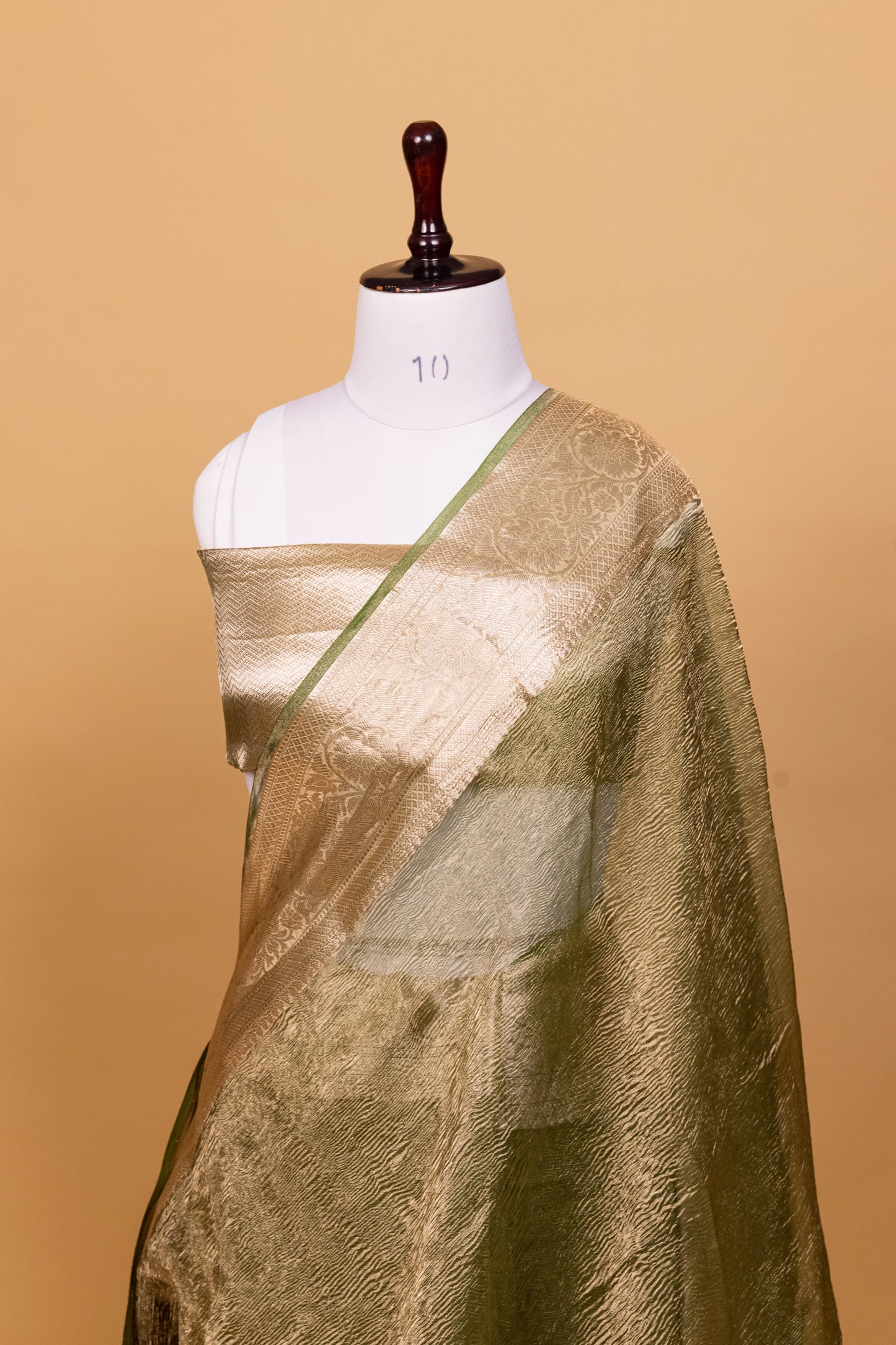 Green Tissue Pure Silk Dyed Saree