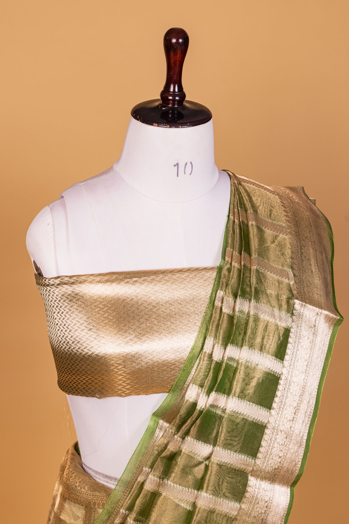 Green Tissue Pure Silk Cutwork Saree - Panaya 