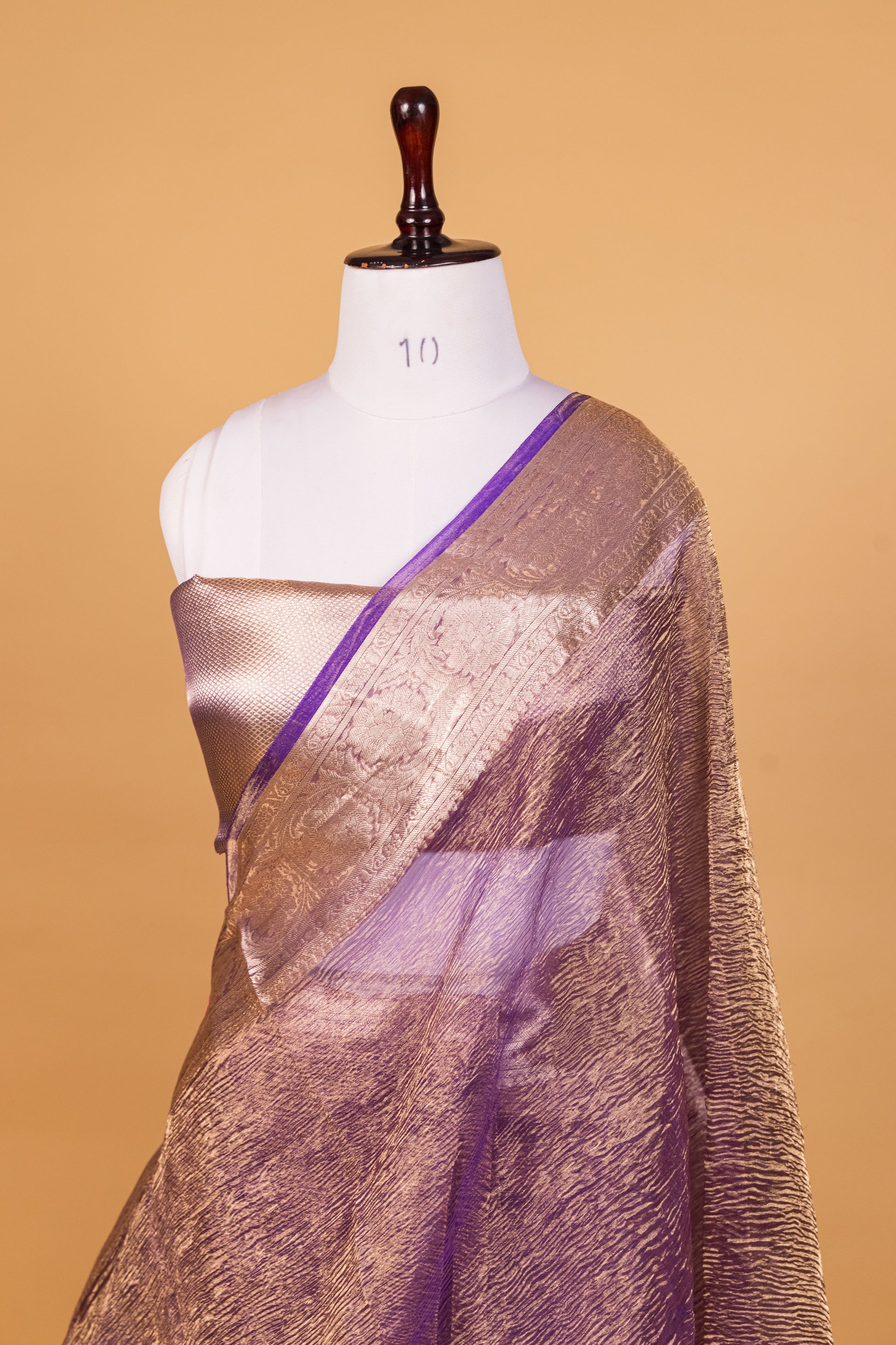 Purple Tissue Pure Silk Dyed Saree