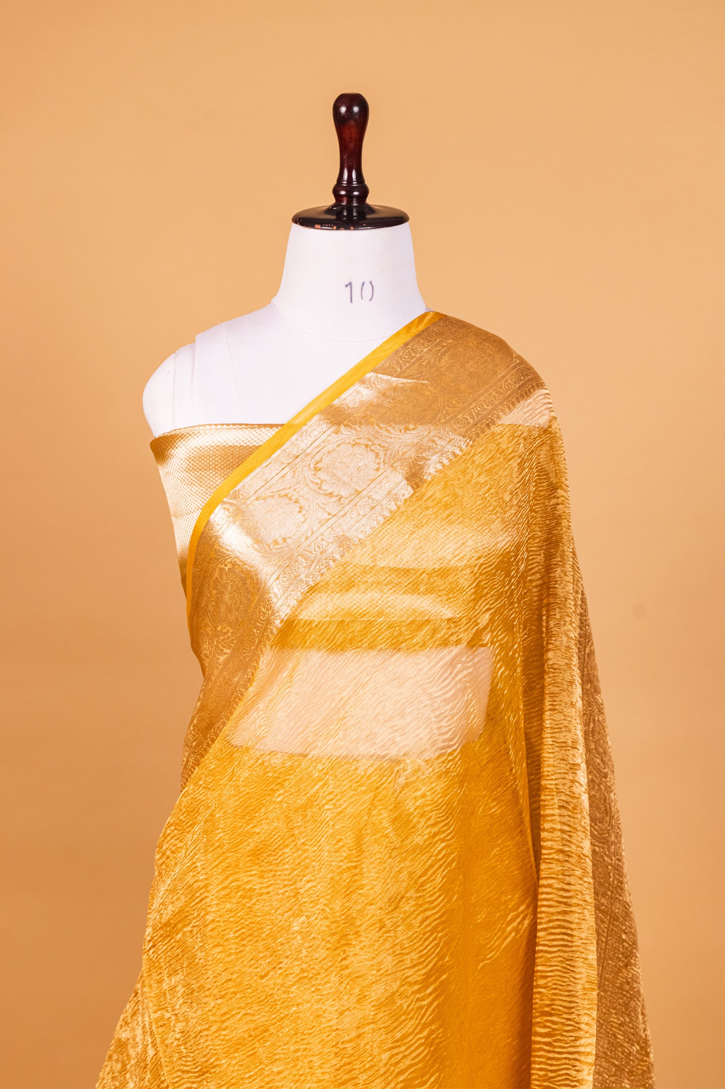 Yellow Tissue Pure Silk Dyed Saree - Panaya 