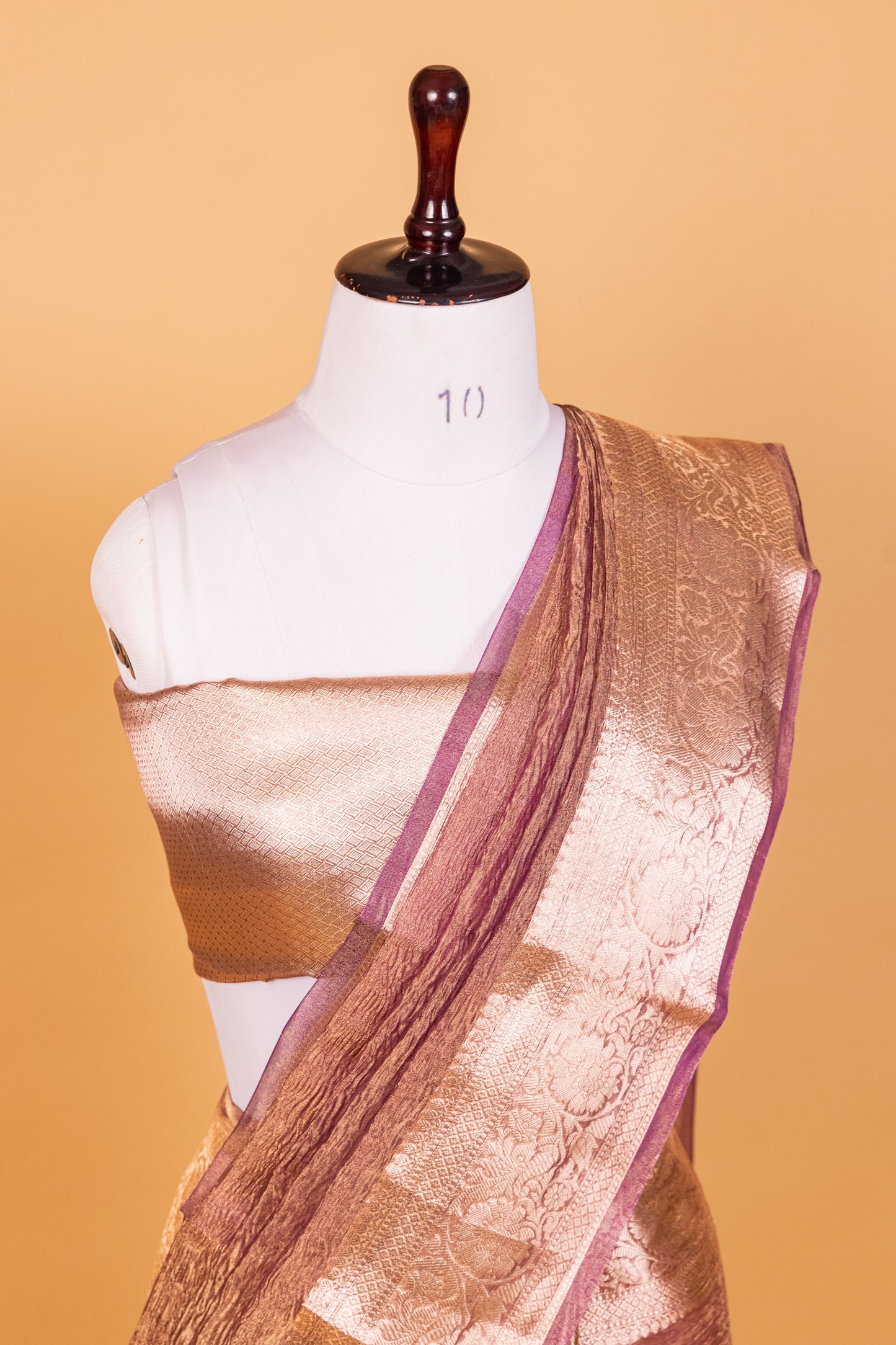 Dark Purple Tissue Pure Silk Dyed Saree - Panaya 