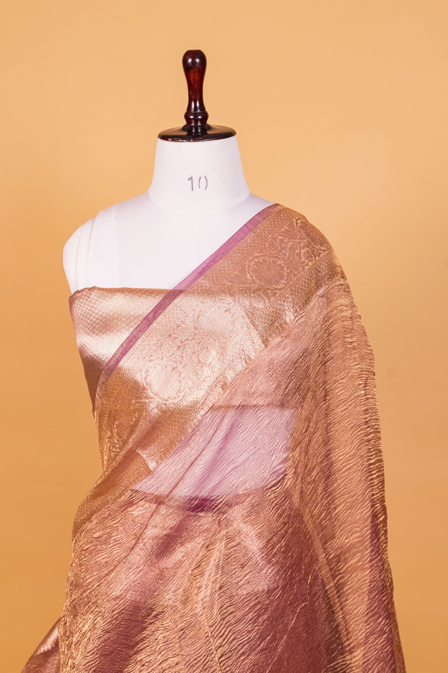 Dark Purple Tissue Pure Silk Dyed Saree - Panaya 