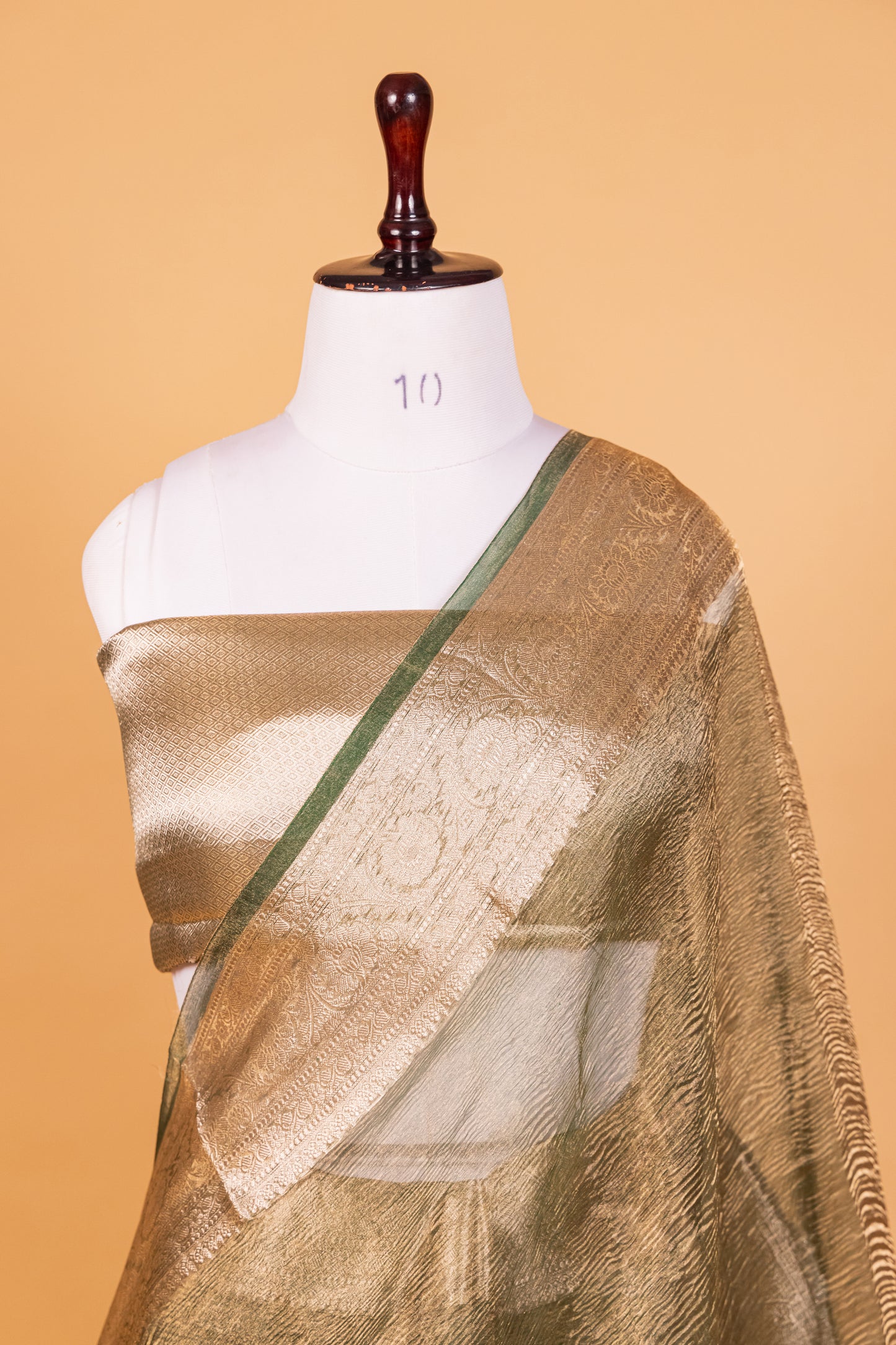 Green Tissue Pure Silk Dyed Saree - Panaya 