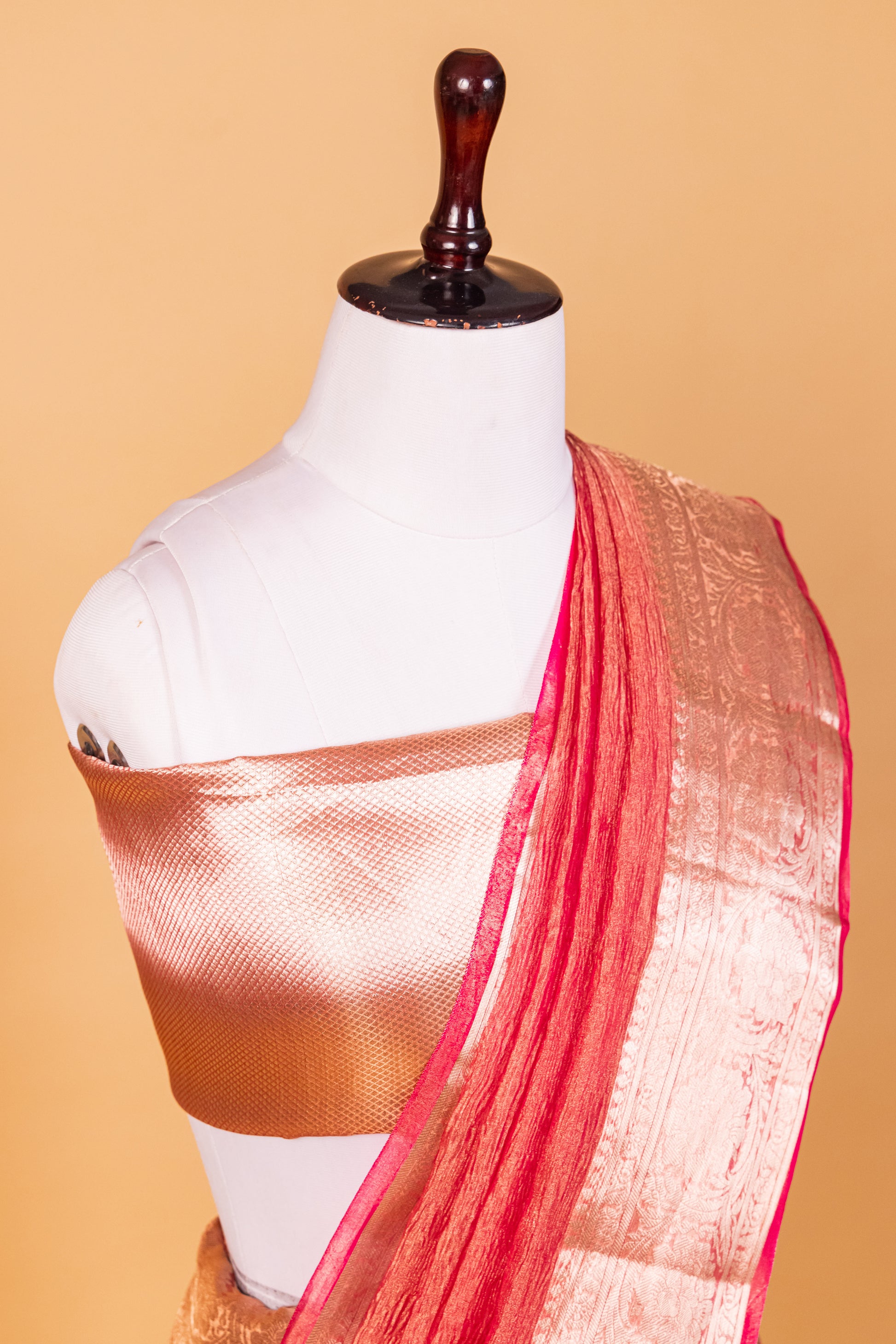 Pink Tissue Pure Silk Dyed Saree