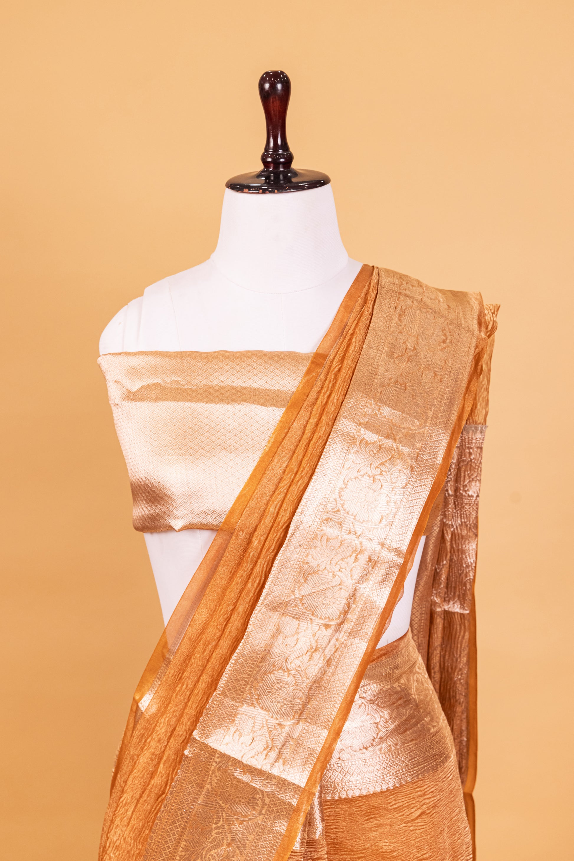 Gold Tissue Pure Silk Dyed Saree