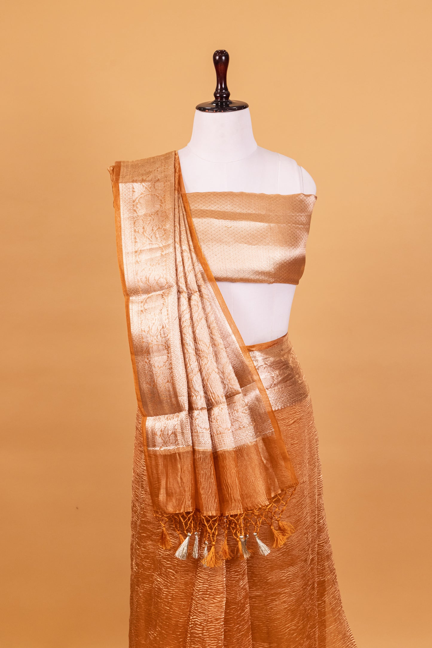 Gold Tissue Pure Silk Dyed Saree - Panaya 