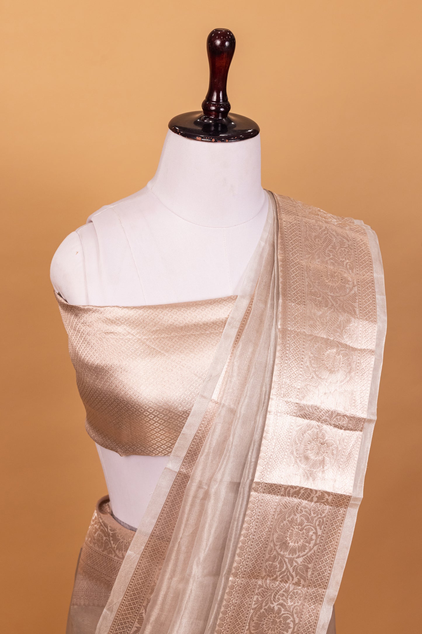 Silver Tissue Pure Silk Dyed Saree - Panaya 