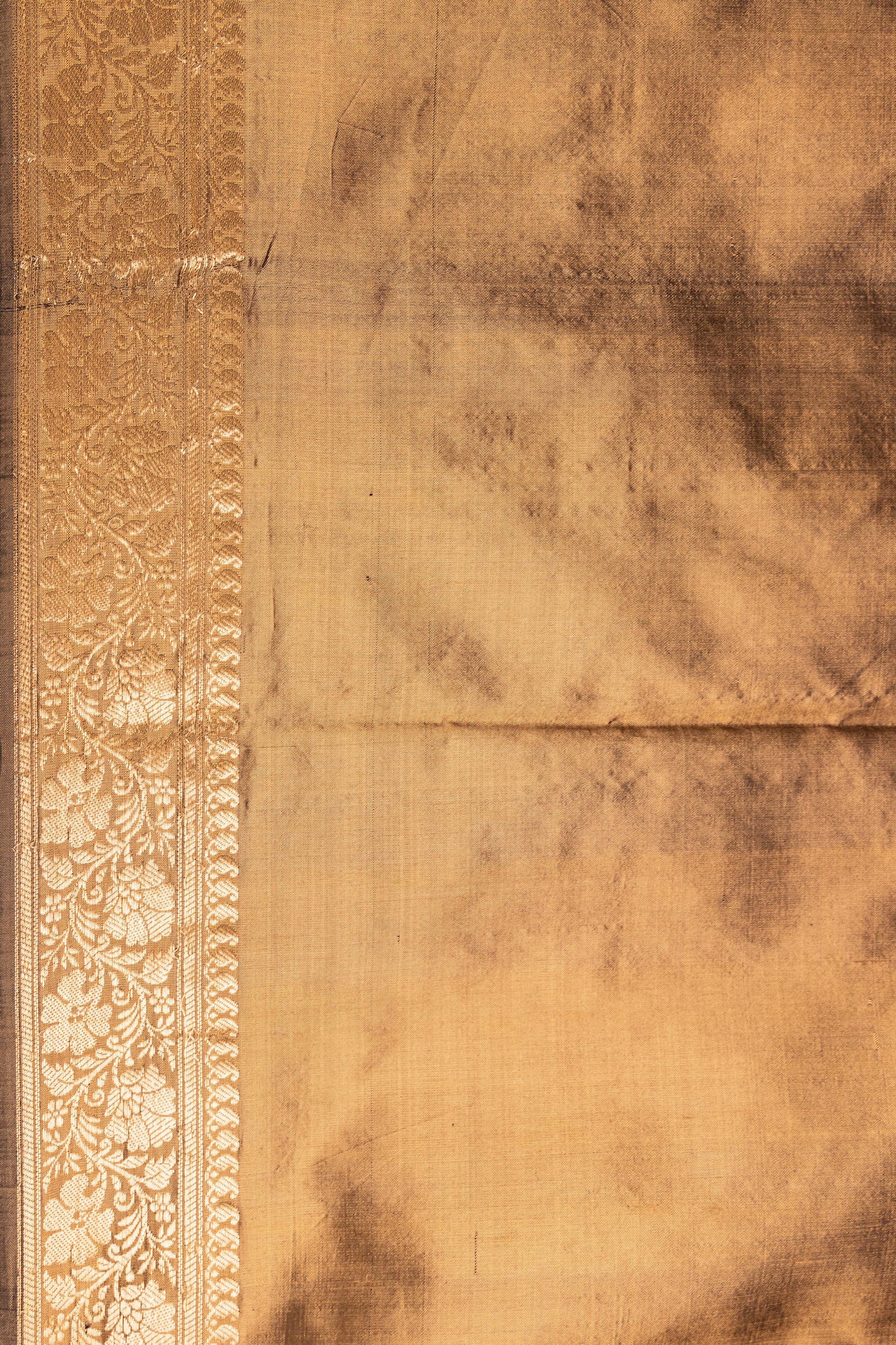 Khaki Katan Pure Silk Kadhwa Saree