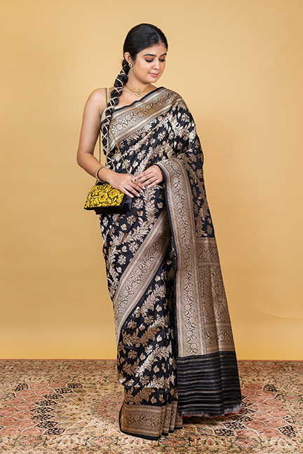 Maroon Katan Silk Saree — Kadwa Boota