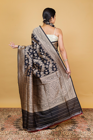 Maroon Katan Silk Saree — Kadwa Boota