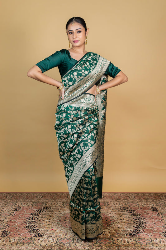 Banarasi Floral Zaal Work with Banarsi Anchal and Border