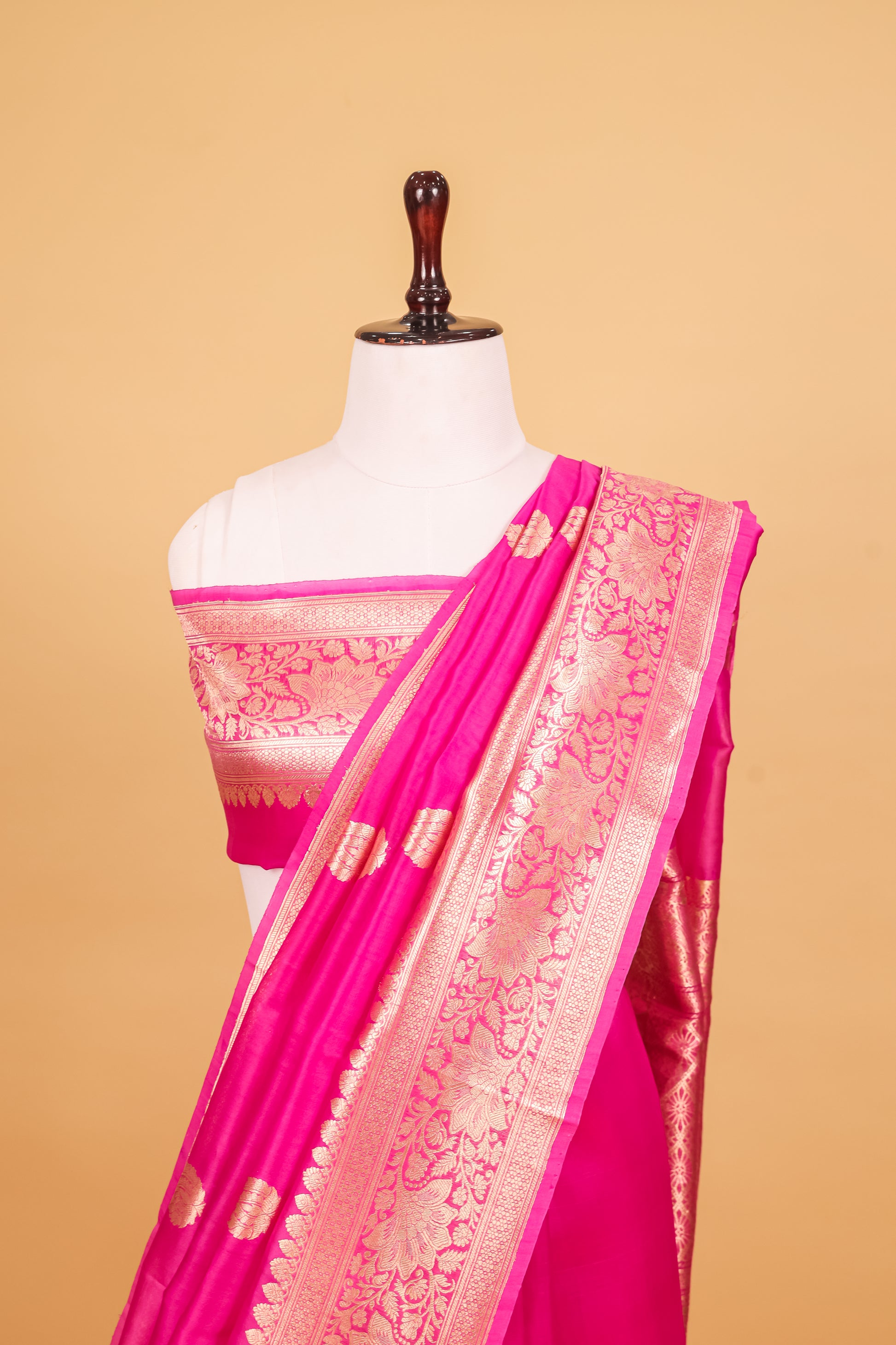 Rani Pink Organza Silk Kadhwa Saree