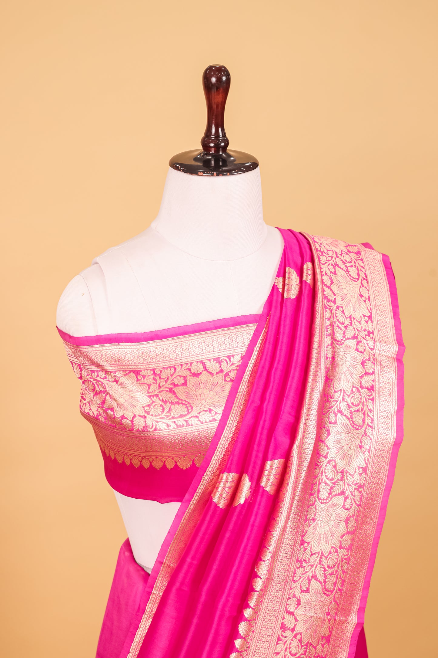 Rani Pink Organza Silk Kadhwa Saree - Panaya 