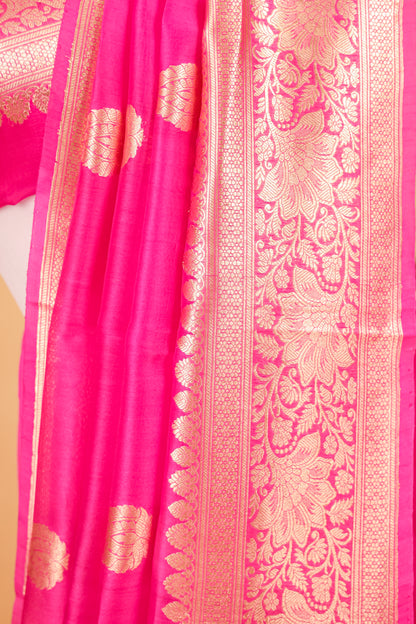 Rani Pink Organza Silk Kadhwa Saree - Panaya 