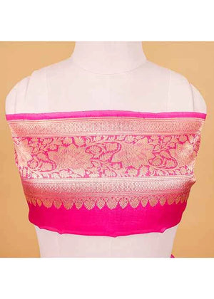 Dark Pink Katan Silk Saree — Kadwa