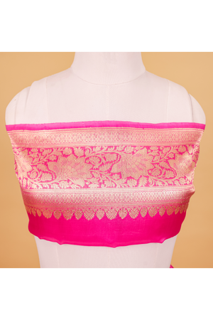 Dark Pink Katan Silk Saree — Kadwa Booti