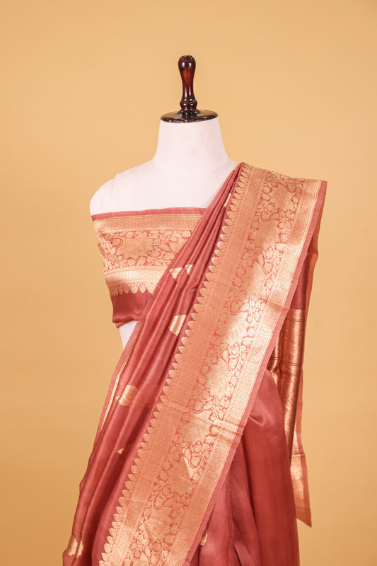 Pink Organza Silk Kadhwa Saree - Panaya 