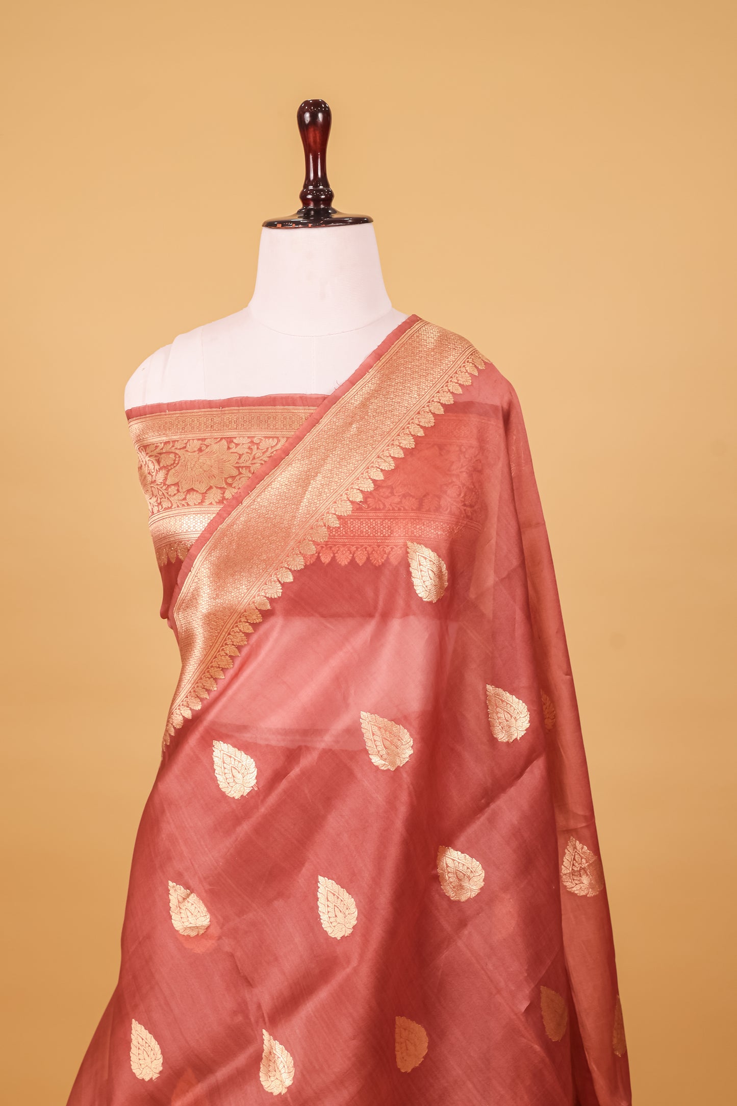 Pink Organza Silk Kadhwa Saree - Panaya 