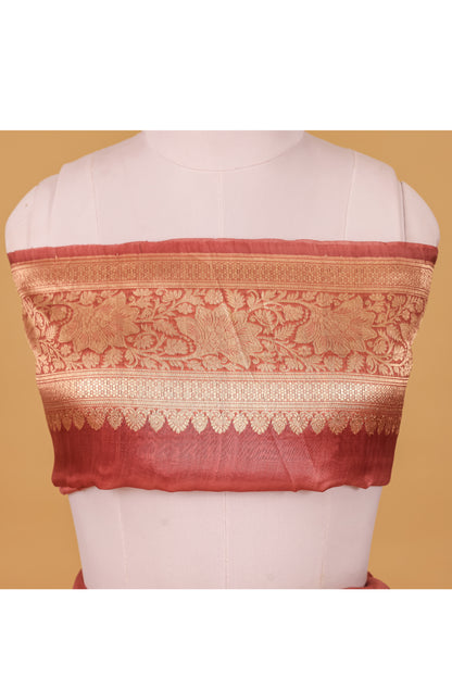 Pink Organza Silk Kadhwa Saree - Panaya 