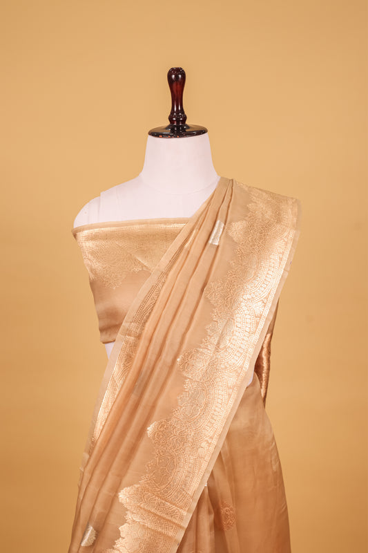Gold Organza Silk Kadhwa Saree - Panaya 