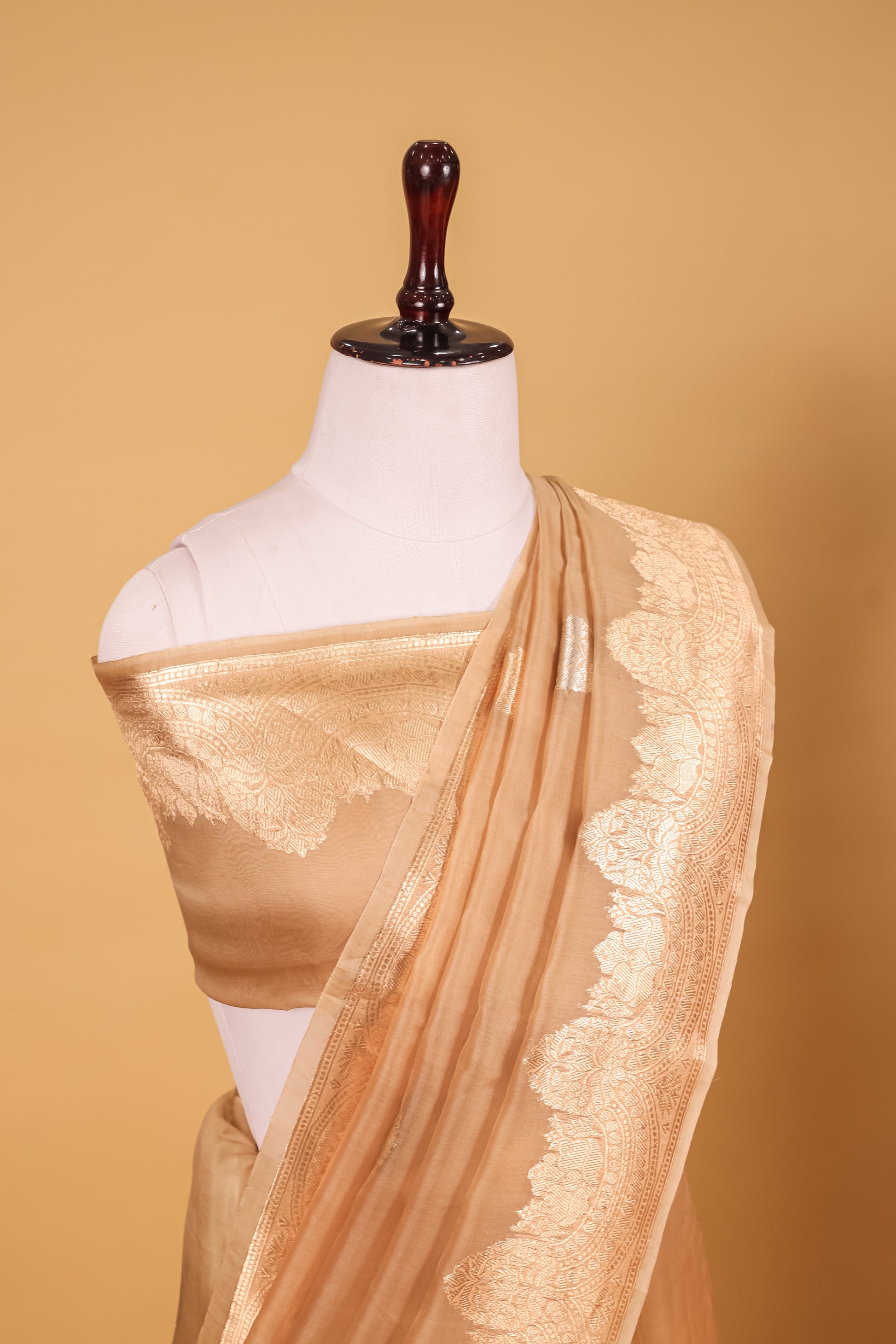 Gold Organza Silk Kadhwa Saree