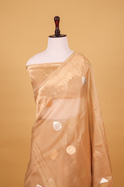 Gold Organza Silk Kadhwa Saree - Panaya 