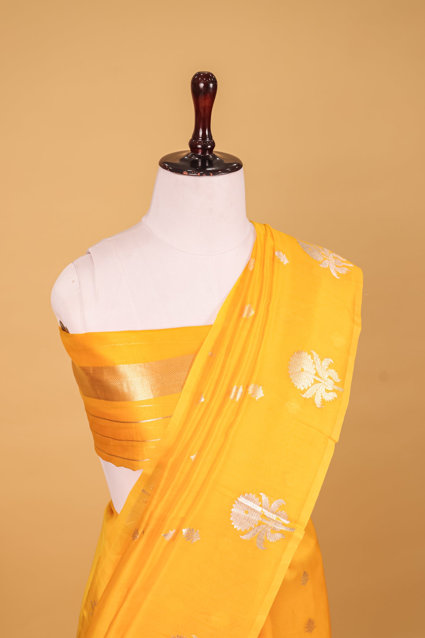 Yellow Organza Silk Kadhwa Saree - Panaya 