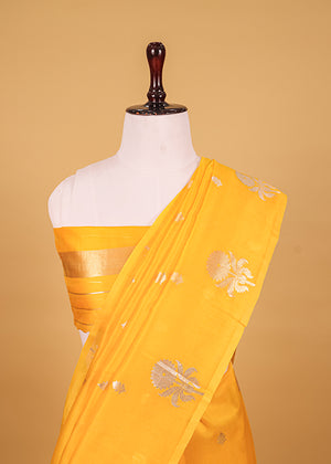 Yellow Organza Silk Saree — Kadwa Boota