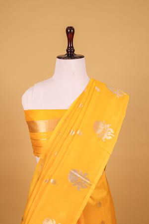 Yellow Organza Silk Saree — Kadwa Boota