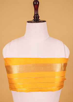 Yellow Organza Silk Saree — Kadwa Boota