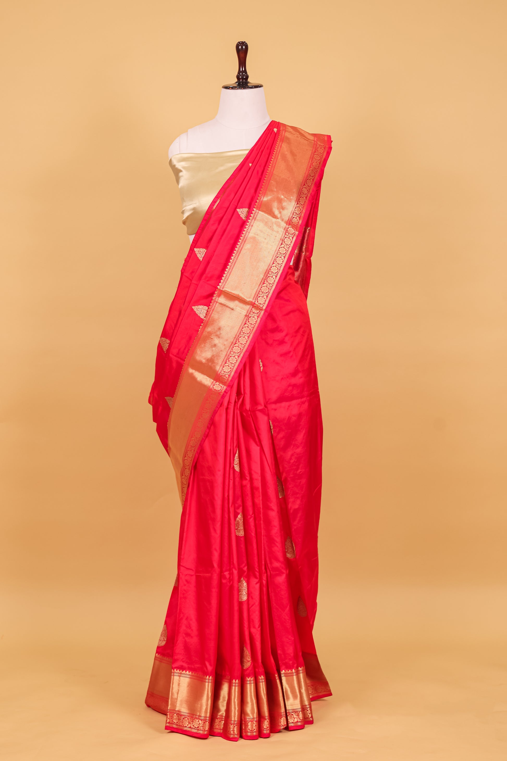 Rani Pink Katan Pure Silk Kadhwa Saree