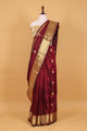 Chocolate Katan Pure Silk Kadhwa Saree