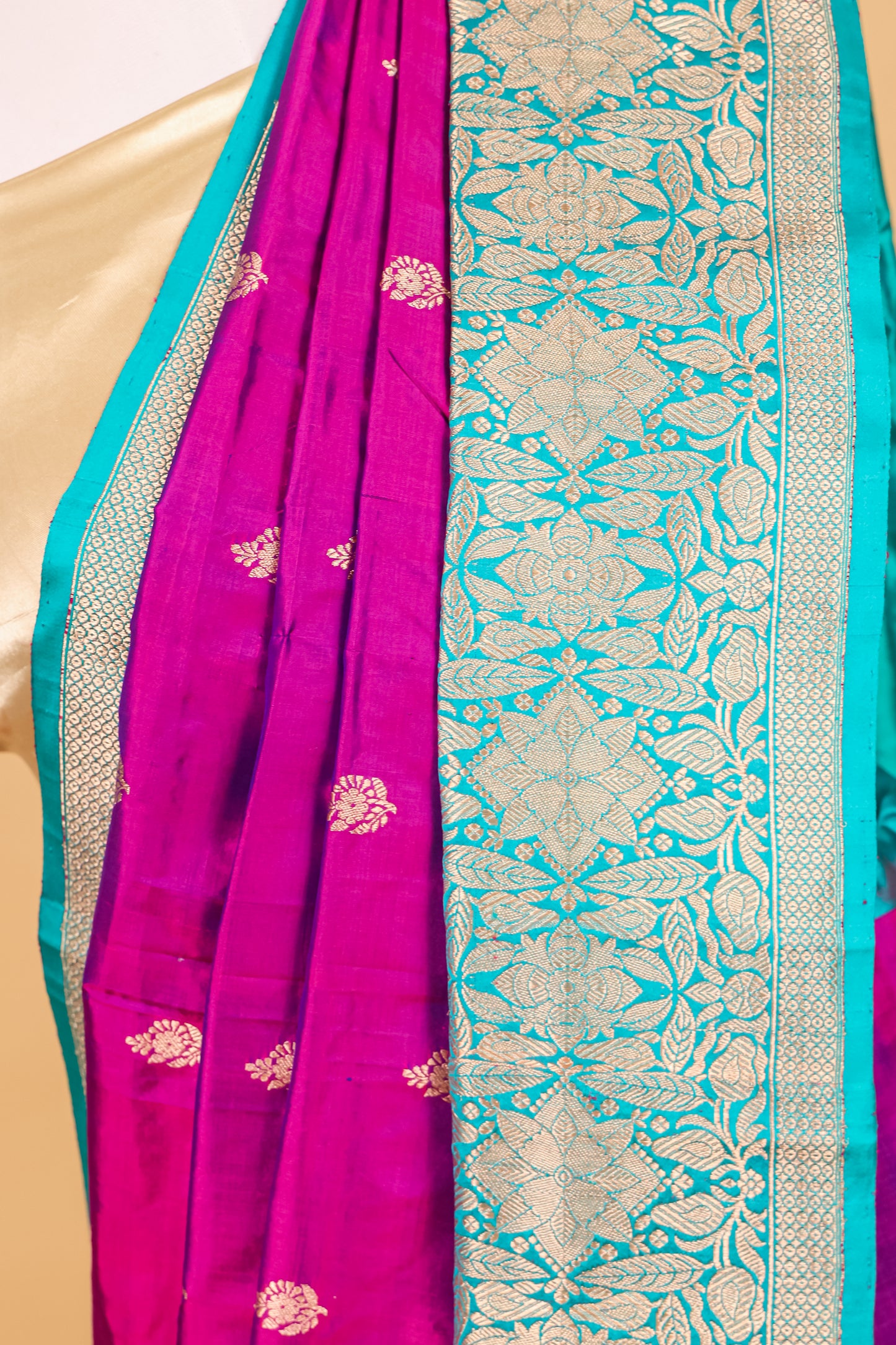 Purple Katan Pure Silk Kadhwa Saree - Panaya 