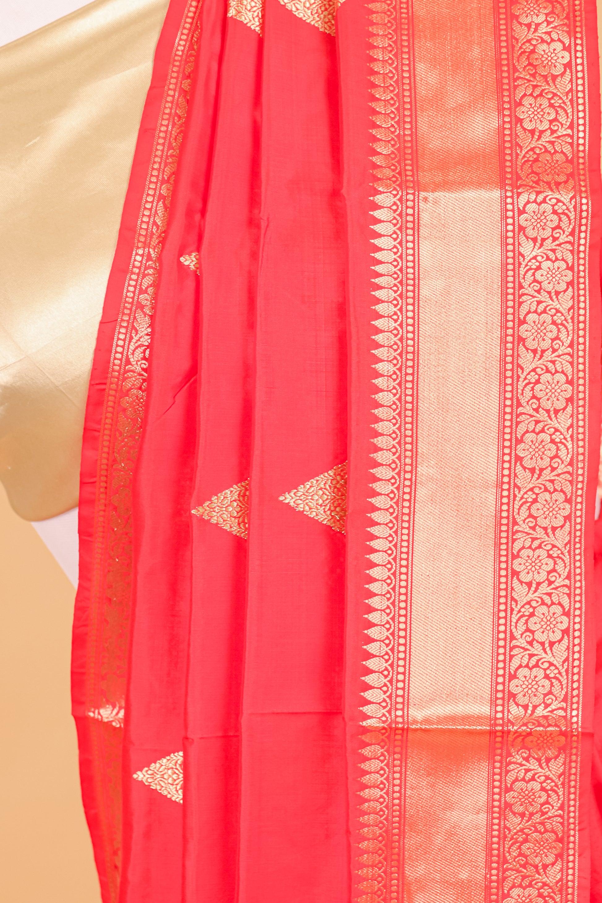 Red Katan Pure Silk Kadhwa Saree